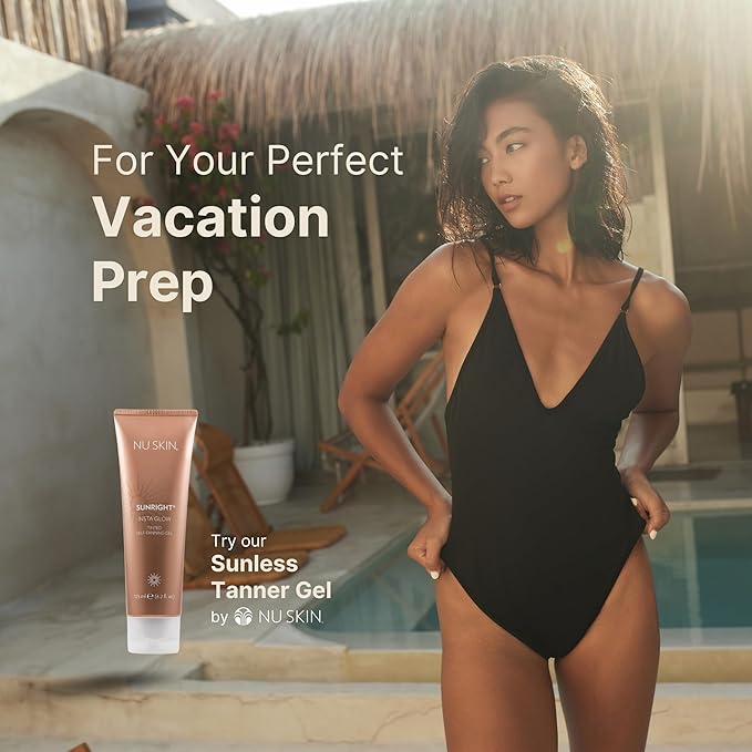 Nu Skin Sunright Insta Glow Self Tanner Gel | 4.2 oz | Summer Tan | Face & Body Bronzer | Beauty & Skin Care | Vitamin E & Avocado Oil & Amino Acids