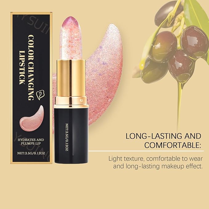 Color Changing Lipstick for Women, 24 Hours Enduring PH Lipstick Color Changing, Moisturizing Clear Lip Gloss - 1PC