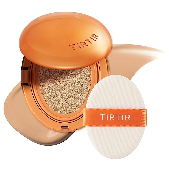 TIRTIR Mask Fit Ai Filter Cushion Foundation | AI-Like Semi-Matte Finish - Up to 72-Hour Medium to Full Coverage Korean BB Cushion Make up Beauty, #25N Mocha, 0.63 Fl Oz