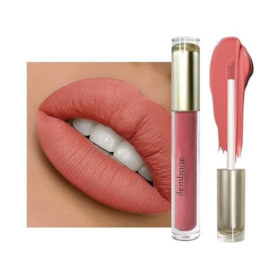 Matte Liquid Lipstick – Long-Lasting High Pigment Nude Pink Lip Color, Soft-Matte Finish, Long-Wearing, Lightweight & Comfortable, Smooth Application & Non-Transfer (Nude Pink)
