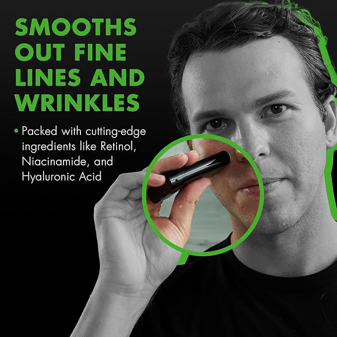 Tiege Hanley Retinol Stick for Men - Anti-Aging Retinol Stick with Hyaluronic Acid & Niacinamide for Fine Lines, Dark Circles, & Wrinkles - Firms Skin & Improves Collagen Production