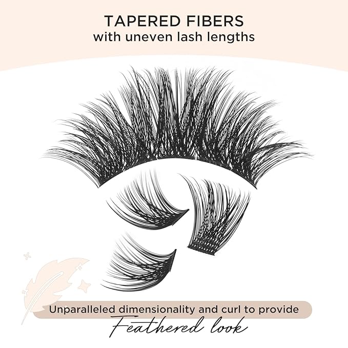 56D Cluster LashesThick Individual Eyelashes D Curl Wispy Lash Clusters Individual Russian Eyelash Extension Fake Eyelash Clusters DIY Flat Lash Extensions by PopUp
