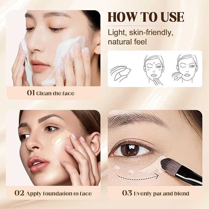 Colored CC Undereye Corrector, Eye Concealer Undereye Color Corrector for Dark Circles, Clay Neutralizing Makeup Under Eye Hydrating Concealer with Brush (Light-Medium & 2 Brushes, Small)