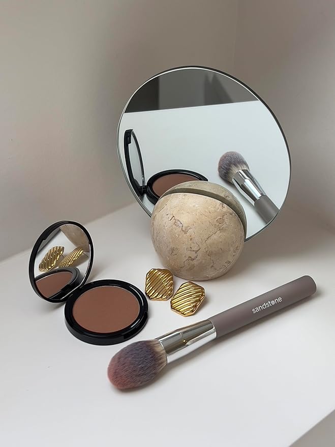 Sandstone Scandinavia oft Collection Makeup Brush - Professional Premium Powder brush for applying and blending loose and compact powder. Ultra soft bristles. Vegan brush for all skin types