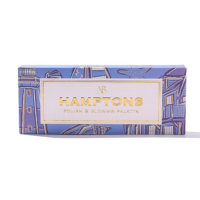 Hamptons Polish & Glowww Palette – 5-Piece Refillable Makeup Palette for Radiant Skin - Highlighters, Blush, Contour & Eye Shadows - Blendable, Long-Lasting, Vegan & Cruelty-Free