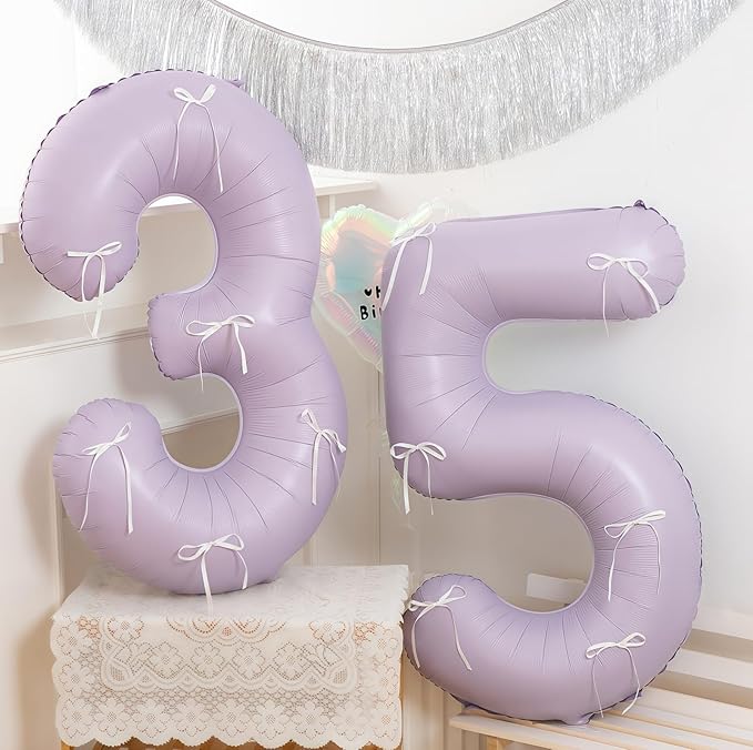 Pastel Purple 9 Number Balloons,40 Inch Light Purple 9 Balloons Large Helium Foil Mylar Purple Number 9 Balloon for Birthday Party Anniversary Decorations