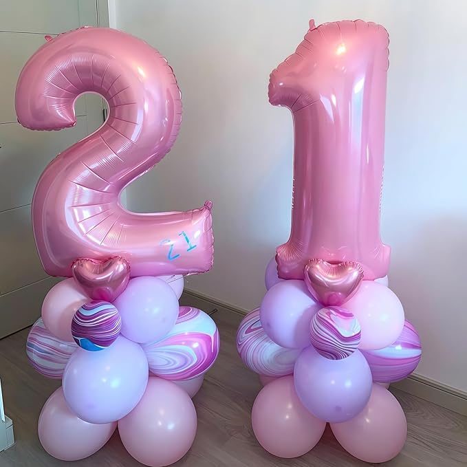 Pastel Pink 2 Balloon Number,40 Inch Light Pink 2 Balloons Large Helium Foil Mylar Number 2 Balloon for Birthday Party Anniversary Decorations