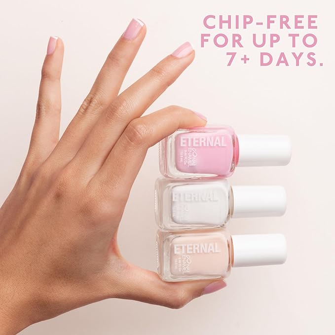 Eternal White Nail Polish Set for Women (OH LA LA) - Clear Nail Polish Set for Girls - Lasting & Quick Dry Light Non Toxic Nail Polish Kit for Home DIY Mani Pedi - Made in USA, 13.5mL (Set of 5)