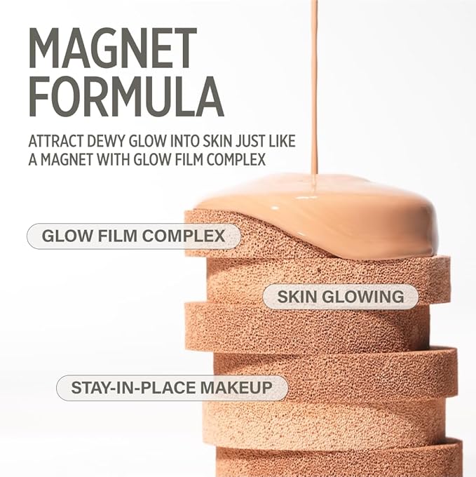 KEYTH PINK MAGNET CUSHION #04 NEUTRAL BEIGE (15G, 0.52 OZ.) / Magnetic Adherence, Dewy Radiance, 77% moisture essence, Glow Film Complex, Skin Film Polymer