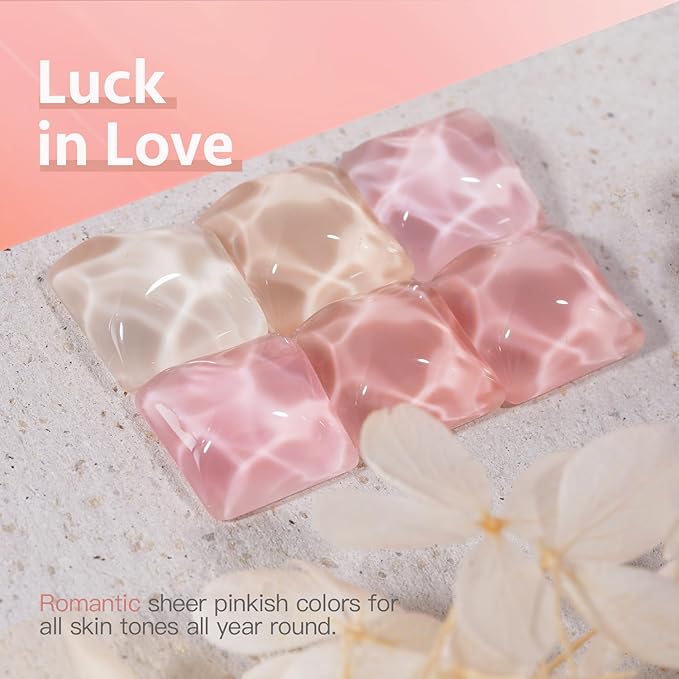 GAOY Jelly Gel Nail Polish Set of 6 Colors Pink White Nude Sheer Gel Polish Kit for Salon Manicure and Nail Art DIY at Home