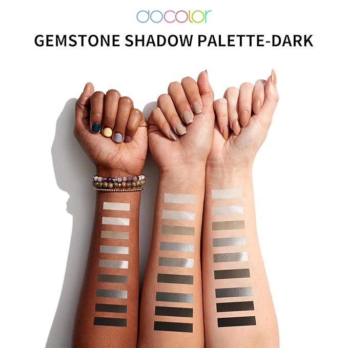 docolor Eyeshadow Palette 9 Colors Black Eyeshadow Gemstone Shadow Palette Highly Pigmented Mattes Shimmers Smokey Glitter Cream Colorful Powder Blendable Long Lasting Waterproof Makeup Palette
