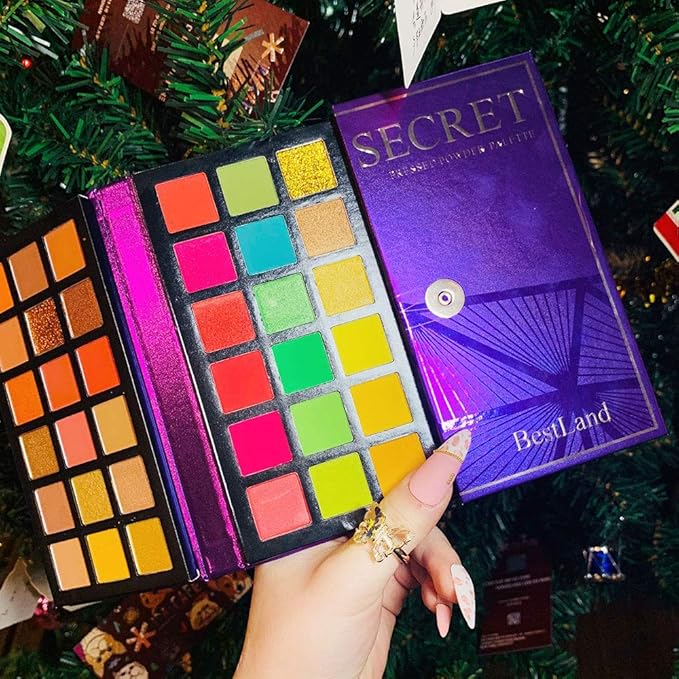 BestLand 72 Colors Ultra Secret Eyeshadow Palette, 4 in1 Color Board Matte Shimmer Glitter Nude Natural All In One Makeup Palette Blendable Pigmented Make Up Green Eye Shadow Pallet Gift Kit