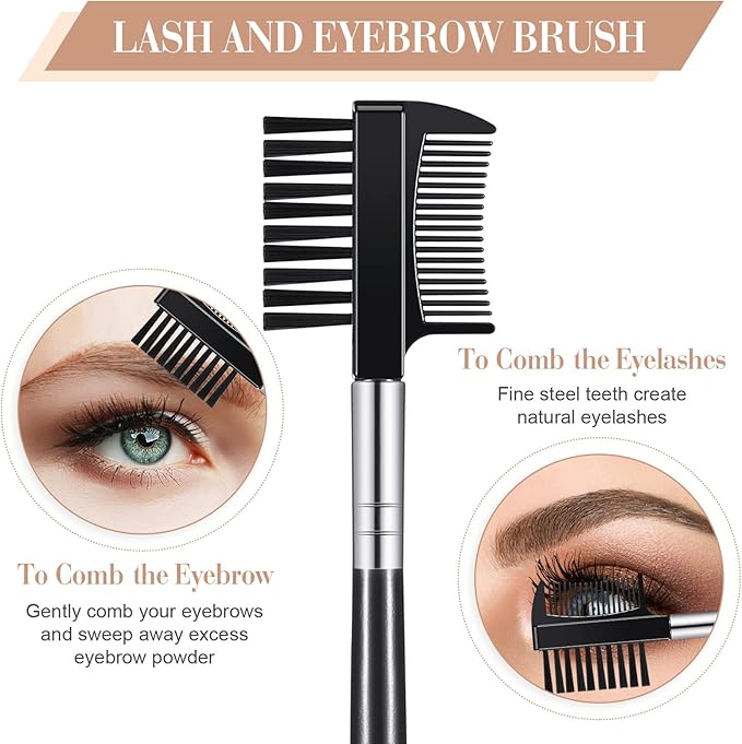 Eyelash Curlers with Comb Eyebrow Brush Kit for Women Lash Curler Eyelash Comb Seperator Mascara Brushes Eyebrow Brush and Comb Silicone Refills Pads