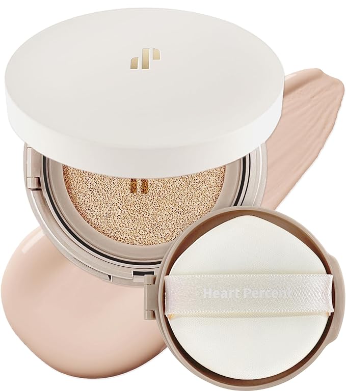 Heart Percent Dote on Mood Layer Cushion SPF 50+/PA+++ with Refill, Satin Glow Silky Flawless Finish Full Coverage Advanced Skincare Foundation (#21P)
