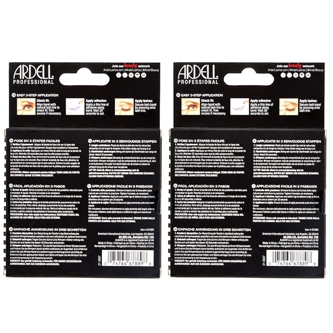 Ardell Lashes Natural Look Mega Volume, 252 - Full Volume, Long-Lasting Fake Lashes for Flawless Look, 4 Pairs