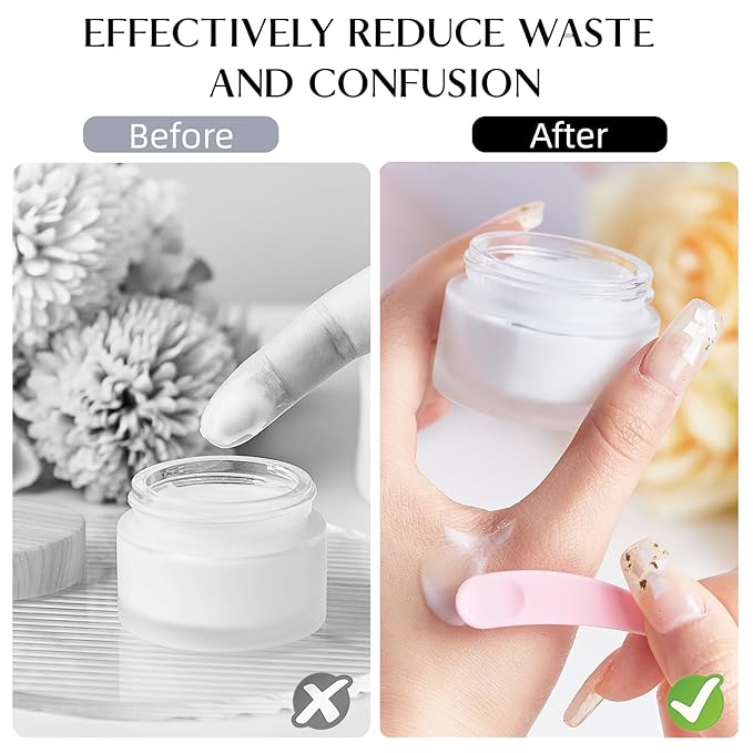 TUZAZO 200pcs Mini Spatula for Cosmetics, Bulk Disposable Makeup Spatulas Mini Plastic Makeup Scoop Spatulas for Cosmetic Mixing and Sampling (Multi Colored with Storage Box)