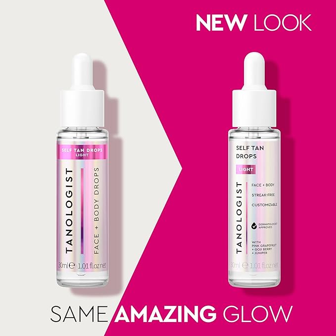 Tanologist Light Self Tan Drops, Streak-Free Body & Face Tanning Drops, No Fake Tan Smell, For Moisturizer & Lotion, Bronzing Face Tanner, Skincare Ingredients, Vegan, 1.01 fl. oz/30 ml Bottle