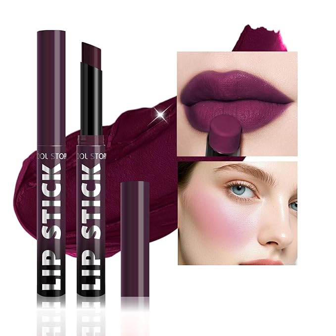 COOL STORY Matte Lipstick Lightweight Blurring Formula with High Impact Pigment, Long-lasting, 0.07 oz (Deep Berry)