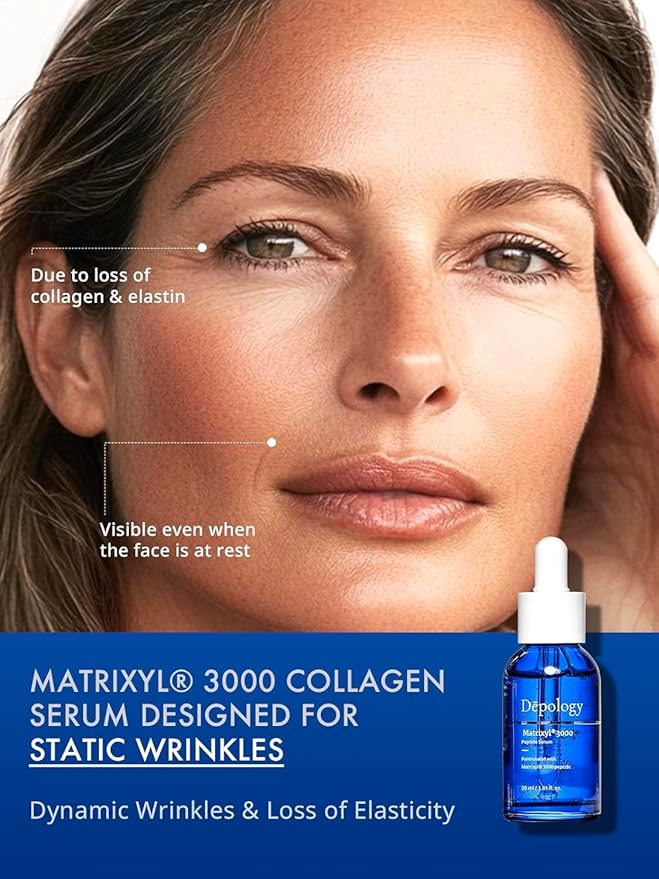 Depology Peptide Serum Duo, MATRIXYL® 3000 + Peptide Complex 10% Wrinkle Defense, Argireline™, Hydrating Face Serum Targets Dynamic Wrinkles