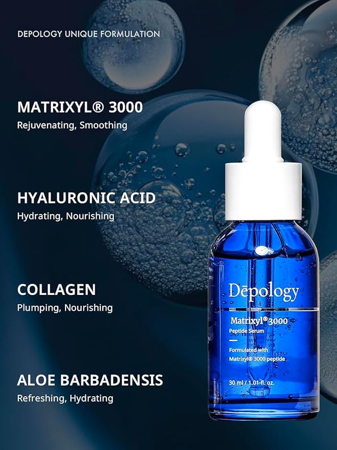 Depology Peptide Serum Duo, MATRIXYL® 3000 + Peptide Complex 10% Wrinkle Defense, Argireline™, Hydrating Face Serum Targets Dynamic Wrinkles