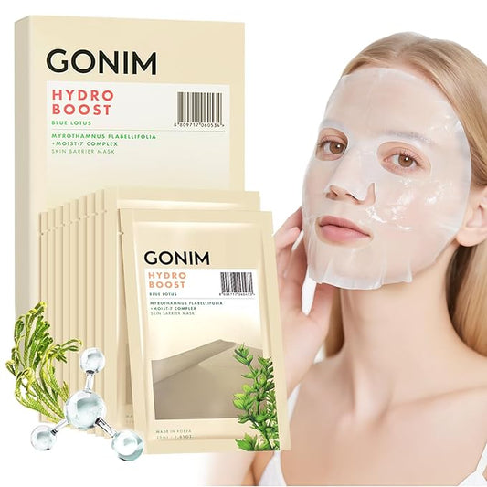 GONIM Face Mask Korean Skin Care with Hyaluronic Acid & Collagen Activation- Face Masks Skincare Hydration, Anti Aging & Moisturizing Sheet Mask for All Skin Korean Face Mask 30ml x15 Sheets