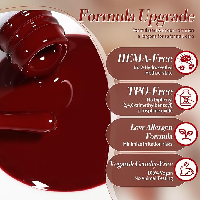 Born Pretty Fall Winter Brown Gel Nail Polish,6 Colors Brown Beige Khaki Skin Tone Gel Polish Roasted Chestnuts Chocolate Burgundy Red Gel Polish Kit for Salon Nail Art DIY at Home Manicure