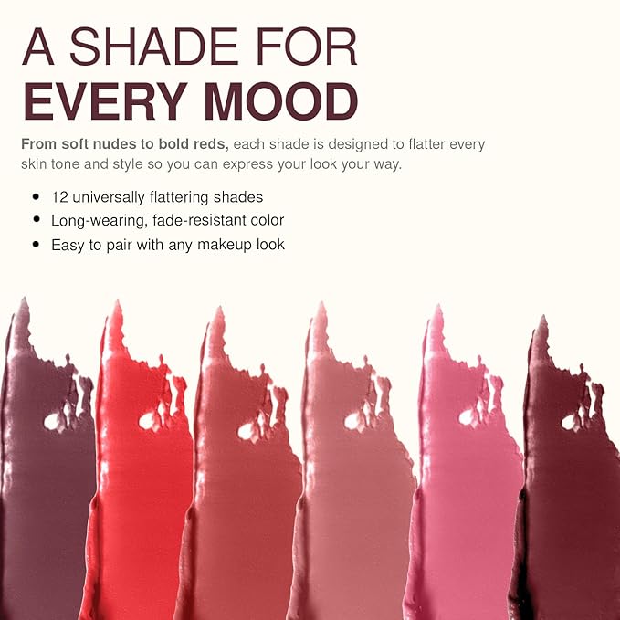 Palladio Herbal Matte Lipstick, Creamy and Full Coverage Long Lasting Matte Lipstick, Regal Café