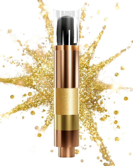 Highlighter Powder with Brush | 3D Contouring & Radiant Glow for Face, Body & Hair | Pearlescent Shimmer, Long-Lasting & Buildable Coverage | Women's Makeup for Daily & Special Occasions