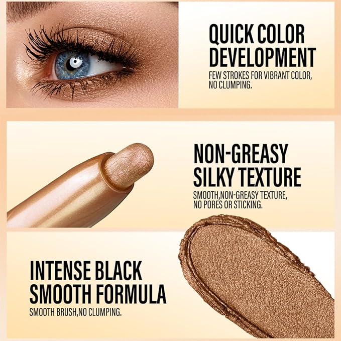 Jolilab Eyeshadow Stick Set, 2 Colors Matte Professional Bright-Colored Contouring and Highlight Eyeshadow Stick, Cream Waterproof Long Lasting High Pigmented Eye Shadow(2, 07+10 2pcs)