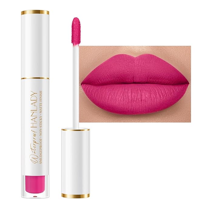 Bright Pink Lipstick Long Lasting Lipsticks for Women Pigmented Smudgeproof Transferproof Vegan Cruelty Free Lip Makeup, A44 Hate Wave