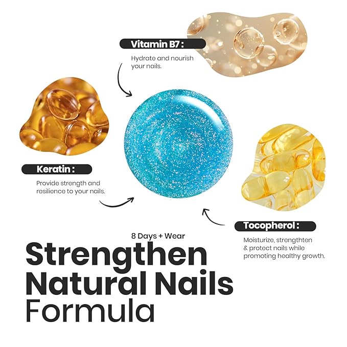 Beetles Chameleon Nail Polish Set, 6 Colors Dreamy Pastel Quick Dry Nail Polish,Glitter Colors Fingernail Polish DIY Nail Lacquer Nail Art Kit Home Gift for Women Girl