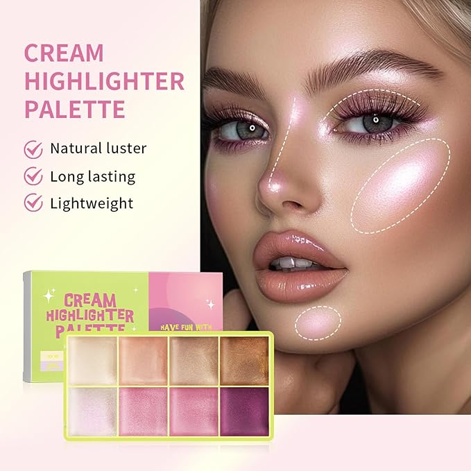 CHIFURE Eyeshadow Stick, Shimmer and Matte Cream Eye Shadow Brightener Sticks Eyeliner Pencil Crayon, Waterproof Long Lasting Eye Highlighter Stick Makeup,0.056 Oz (8-color eyeshadow palette)