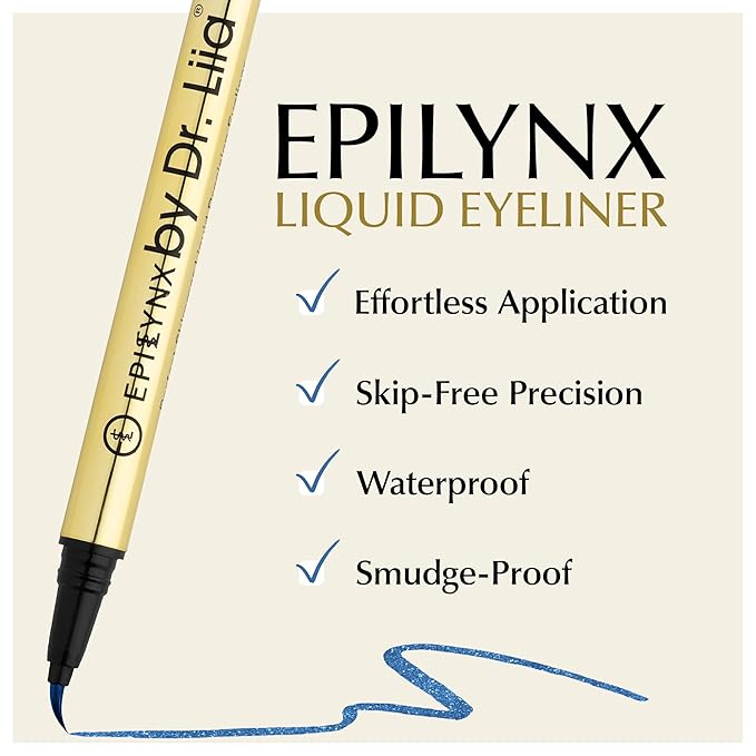 EPILYNX Waterproof Eyeliner - Smudge-Proof Liquid Eyeliner Pen with Precision Tip for Smooth, Long-Lasting Application - Vegan, Hypoallergenic & Gluten-Free Eye Liner - 2mL Shimmer Royal Blue