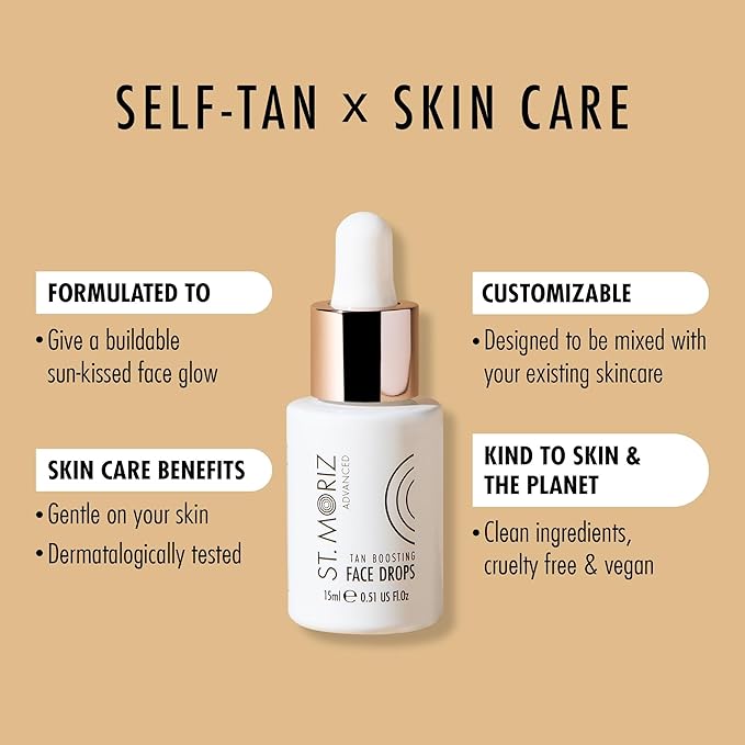 St Moriz Advanced Self Tanning - Tan Boosting - Self Tanner Bronzing Drops for Face - Face Tanning Drops to Add to Moisturizer (0.51 fl oz)