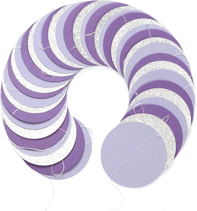 Purple Silver Birthday Party-Decorations Streamers - 52FT Graduation Hanging Paper Garland Banner,Baby Bridal Shower Engagement Wedding Anniversary Bachelorette Mothers Day Backdrop Decor Hugtmr