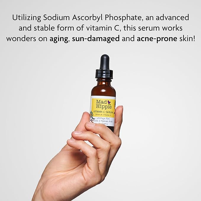 Mad Hippie Vitamin C Serum for Face with Hyaluronic Acid, Vitamin E & Ferulic Acid - Vitamin C Face Serum for Women/Men, Skin-Brightening Serum, 1.02 Fl Oz (Pack of 2)