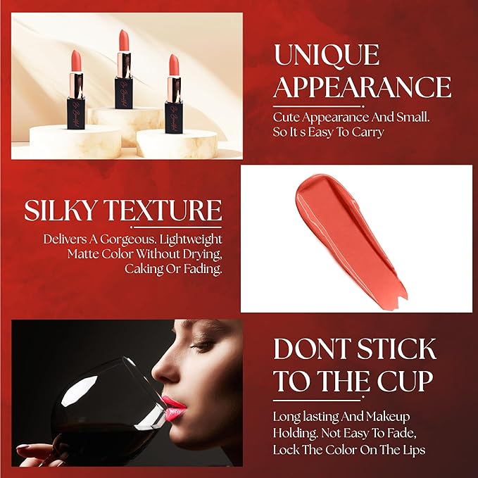 lipstick provides smooth application, hydration and moisture to the lips with long lasting wear, non-sticky, glides on,provides maximum color organic shea butter coral