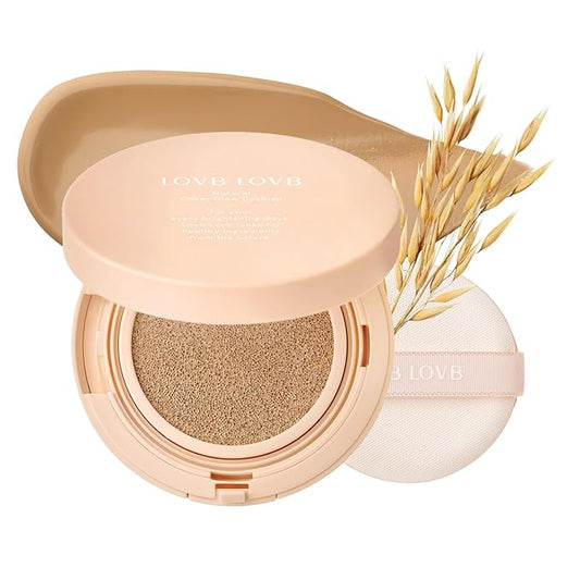 Natural Cover Glow Cushion Foundation | Satin Radiant Finish | Korean Foundation Makeup | Long-Lasting Natural Coverage | for All Skin Types 0.42 oz. (25N Mocha Beige)