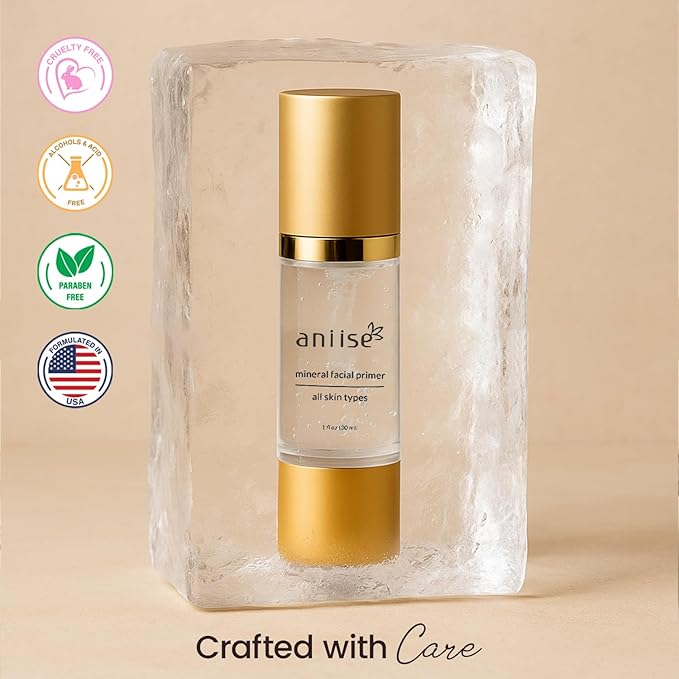 Mineral Makeup Facial Foundation Primer – Smooths Skin, Extends Makeup Wear, Controls Shine, Minimizes Pores & Fine Lines – For All Skin Types – Vegan, Paraben Free, Cruelty-Free – 1 fl oz (30 mL)