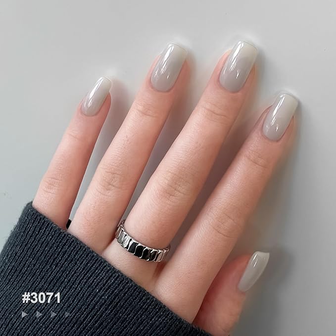GAOY Milky Black Gel Nail Polish of 6 Creamy Nude, Gray, Green Colors Sweet Salt Style for Salon Gel Manicure and Nail Art DIY at Home