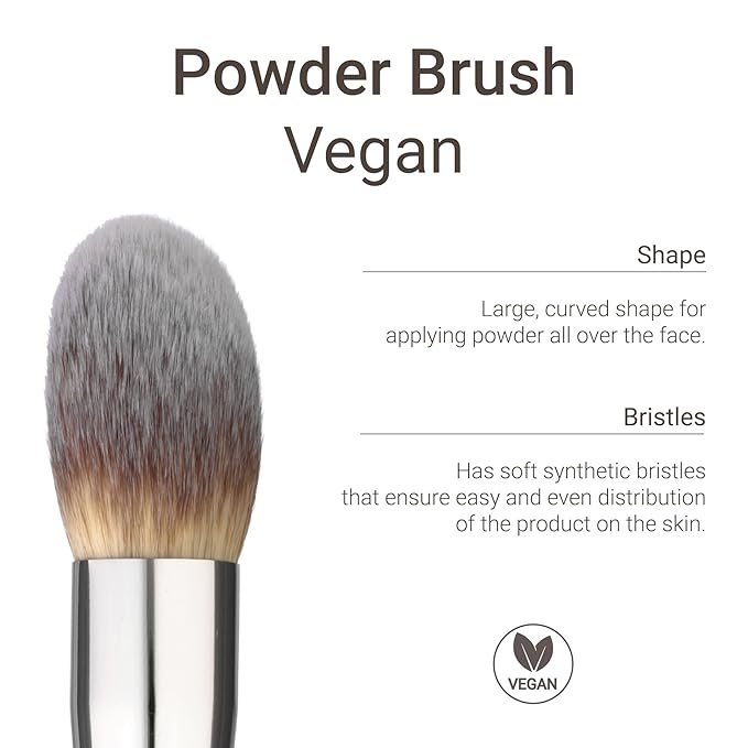 Sandstone Scandinavia oft Collection Makeup Brush - Professional Premium Powder brush for applying and blending loose and compact powder. Ultra soft bristles. Vegan brush for all skin types