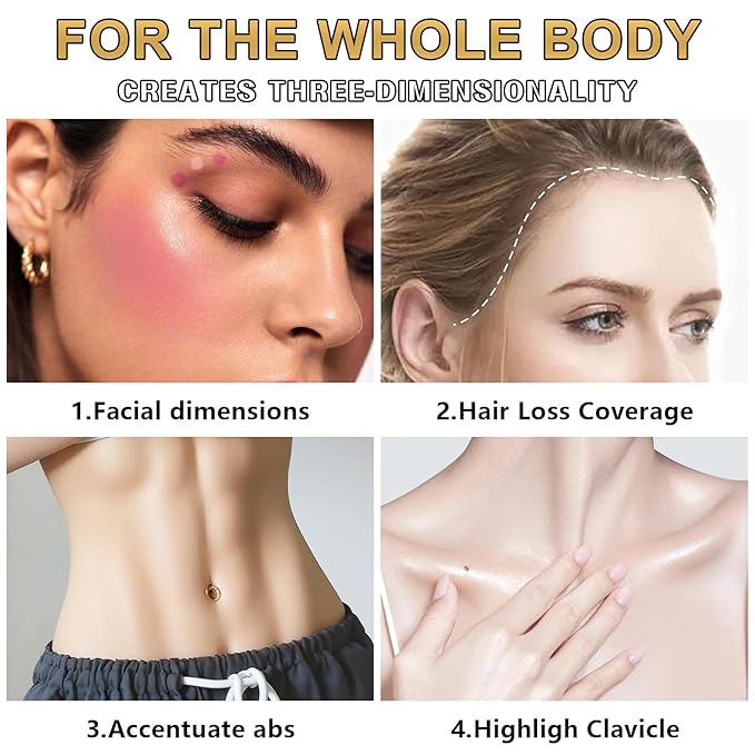 6 Colors Cream Contour Stick Makeup Contour Kit, Double-ended Cream Bronzer for Sculpt, Highlighter and Blush Stick Makeup Kit, Matte & Dewy Finish (SET A)