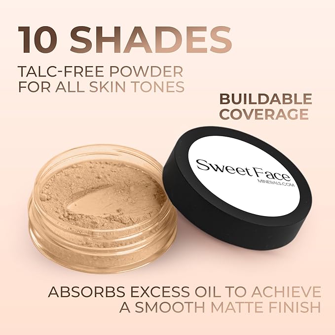 Warm Shade Foundation (30g Full Size Sifter Jar) Matte Mineral Makeup Loose Powder Foundation – Full Coverage, Natural Finish, Noncomedogenic, SPF 30