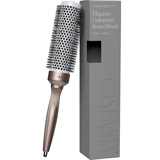 Professional Round Brush for Blow Drying 1.7 Inch – 25% Faster Dry Time - Ceramic Ionic Brush for Precise Styling & Volume – Hairbrush Adds Wave & Enhances Shine for Men & Women