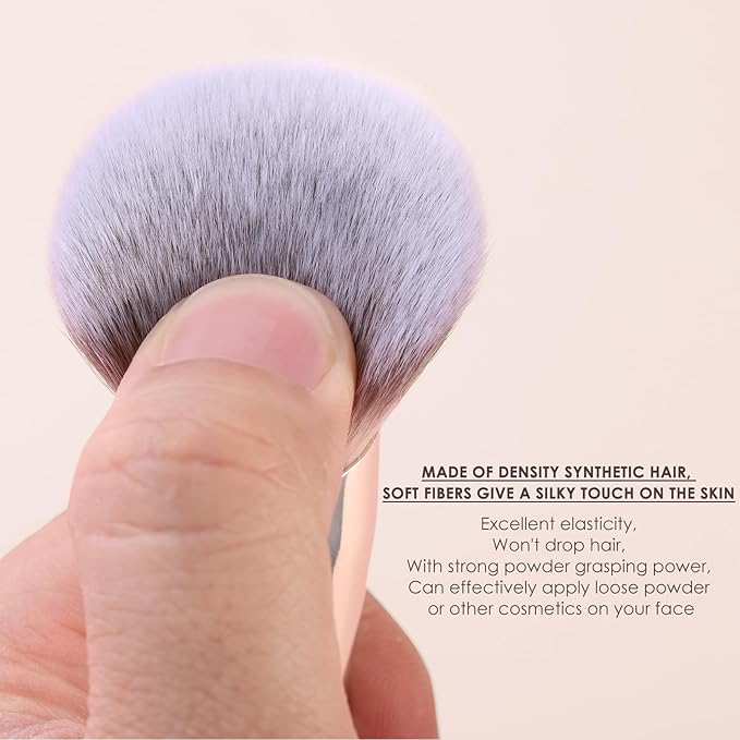 KINGMAS Foundation Makeup Brush, Double-ended Angled Top Contour Brush for Blending Liquid Powder, Concealer Cream Cosmetics Blush Brush (Pink)