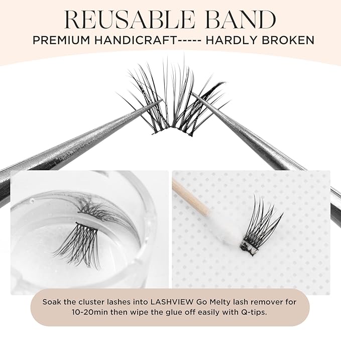 PopUp Lash Clusters, DIY Eyelash Extensions Mega Volume Individual Lashes Eyelash Clusters Extensions Wispy Lashes Cluster DIY at Home(703)