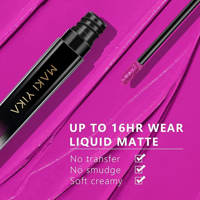 MAKI YIKA Hot Pink Lipstick for Women Color Stay Long Lasting Lipsticks, No Smudge Matte Liquid Lipstick Transferproof Cruelty-Free Lip Color |Pink Soul