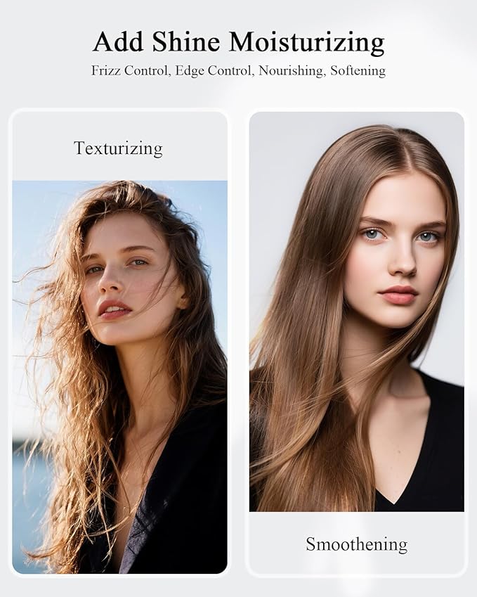 5Pcs Set: Hair Wax Stick, Hair Finishing Stick, Slick Back Hair Brush - Smooths Flyaways, Tames Frizz, Sleek Ponytails Buns - Taming Wand for Women Style Edges - Styling Accessories for Girls & Kids