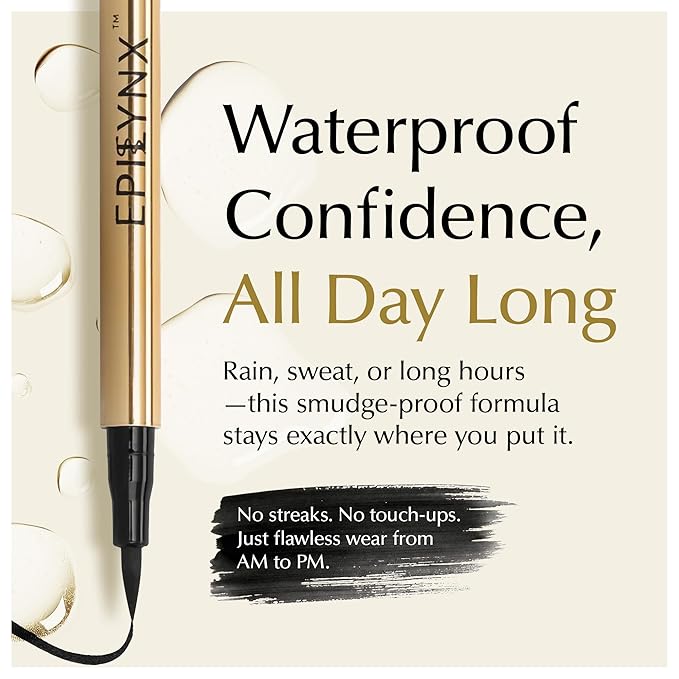 EPILYNX Waterproof Liquid Eyeliner - Smudge-Proof, Long-Lasting Vegan Liquid Eyeliner Pen with Precision Tip for Smooth Application, Gluten-Free, Hypoallergenic Eye Liner - 2mL Black