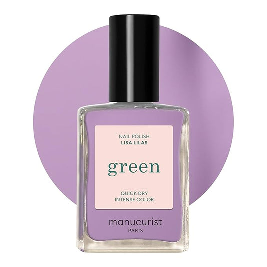 Manucurist • Green Nail Polish • Natural Classic Nail Polish 9-Free • Vegan and Plant-Based Nail Polish (81%) • Manicure & Nail Care • 0.5 fl oz (Lisa Lilas)